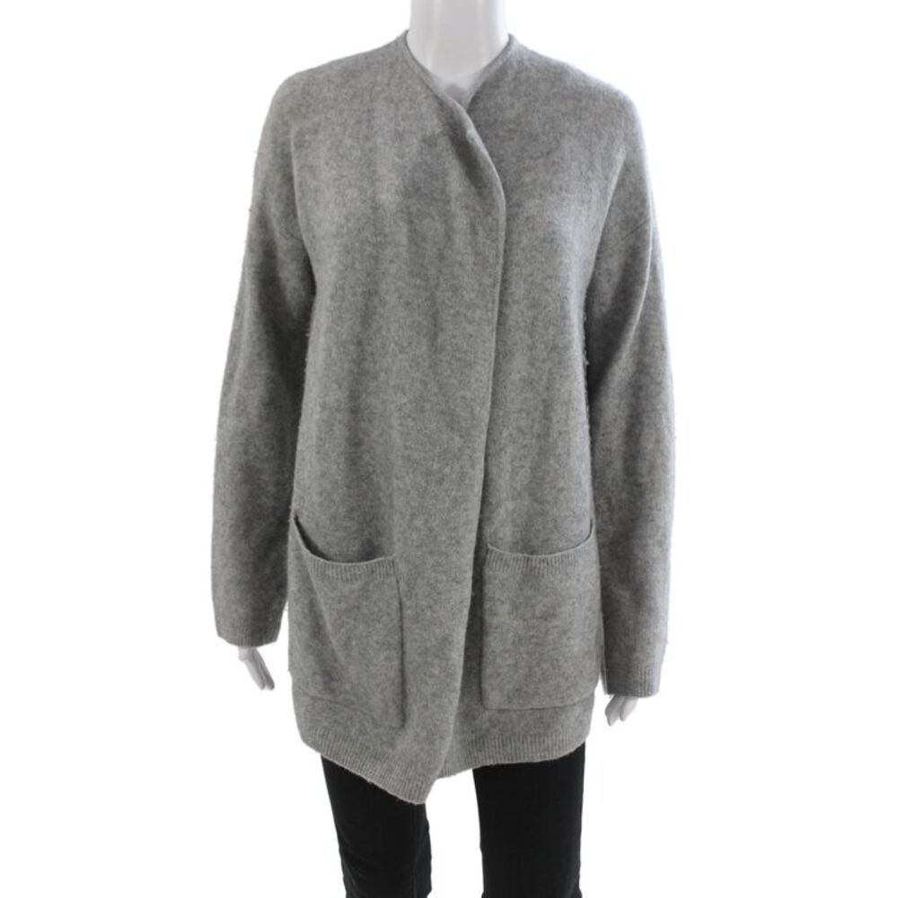The Group Babaton Unisex Cardigan Gray Wool Yak Blend Long Sleeve Size S